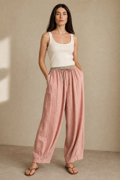 Lavisa - Relaxed Tapered Linen Everyday Trousers