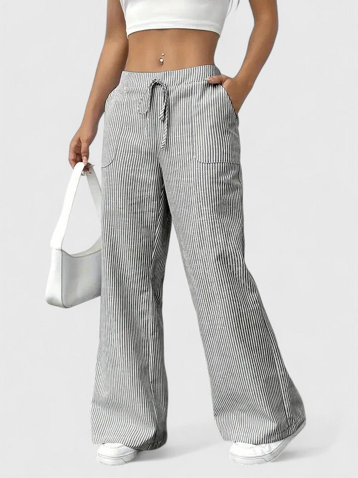 Lavisa - Relaxed Wide Leg Drawstring Pants with Pockets