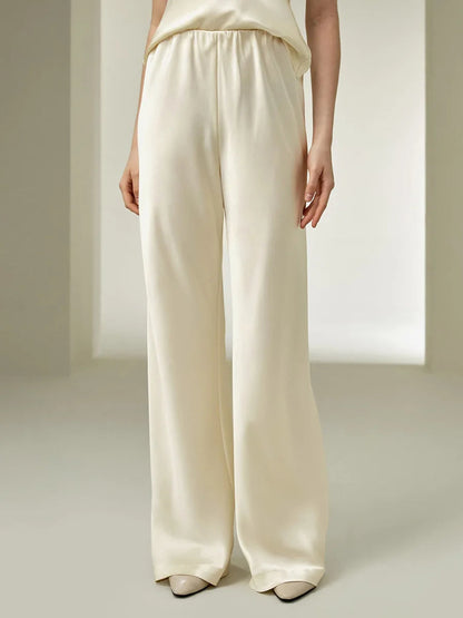 Lavisa - Silk Feel Wide Leg Satin Lounge Trousers