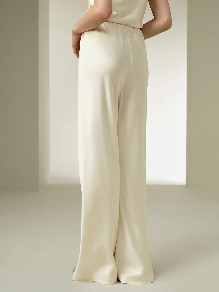Lavisa - Silk Feel Wide Leg Satin Lounge Trousers