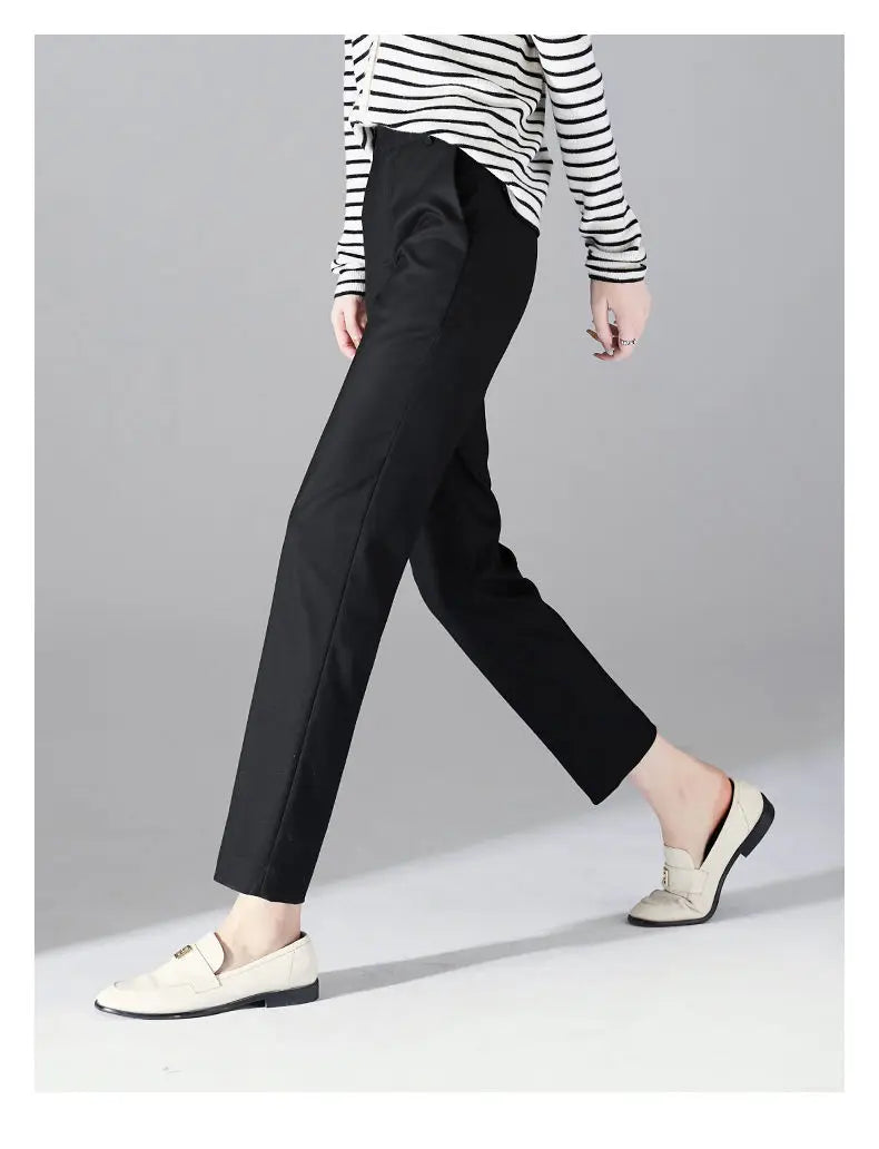 Lavisa - Slim Fit High-Waist Ankle Trousers