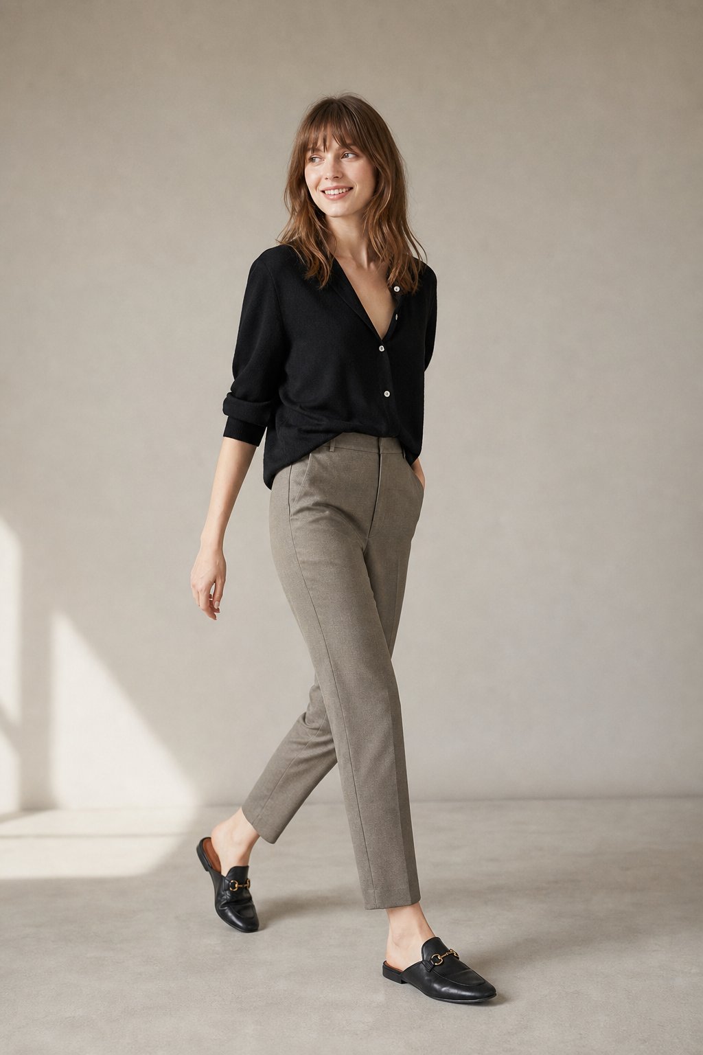 Lavisa - Slim Fit High-Waist Ankle Trousers