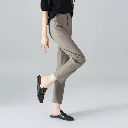 Lavisa - Slim Fit High-Waist Ankle Trousers