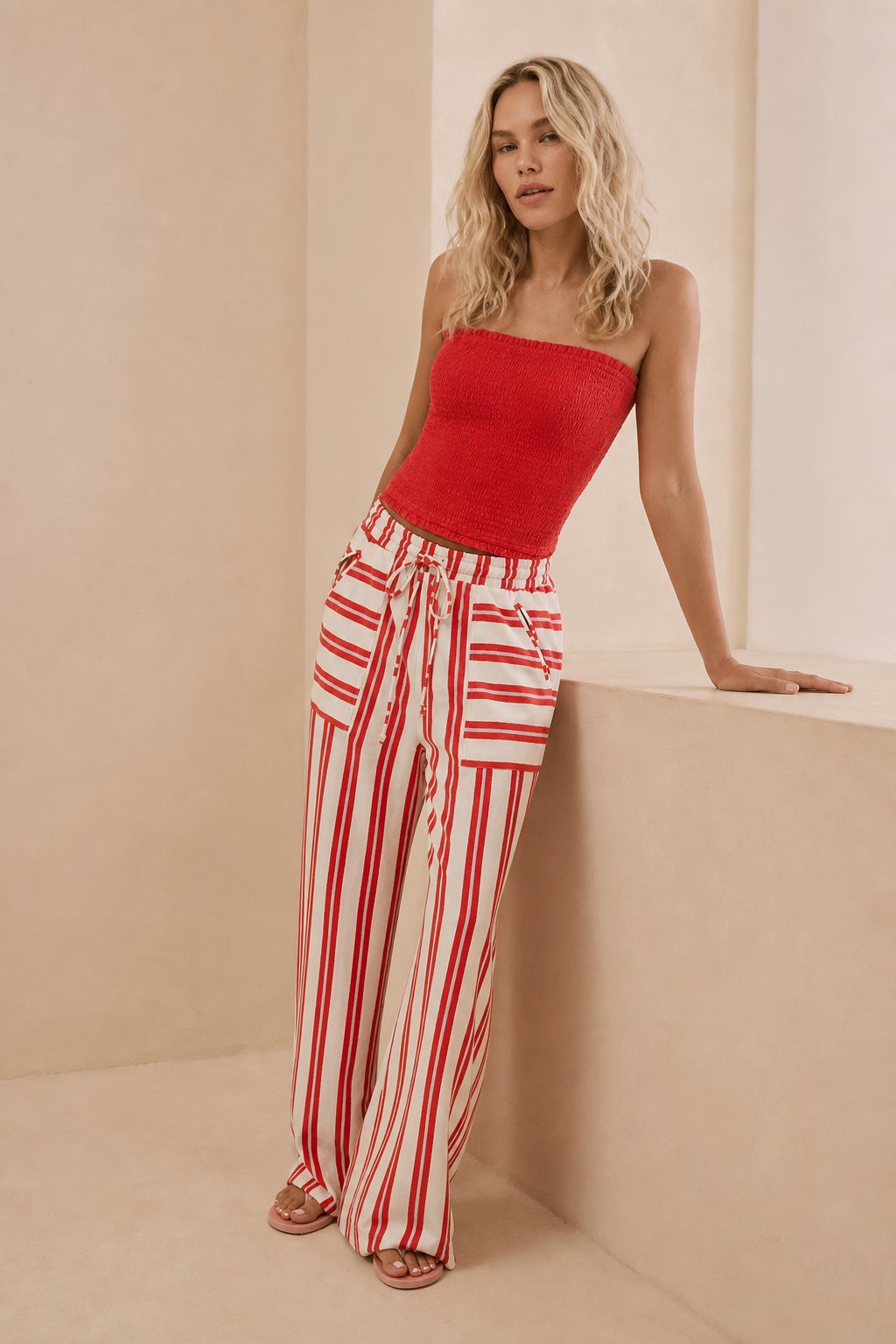 Lavisa - Striped Wide Leg Lounge Pants