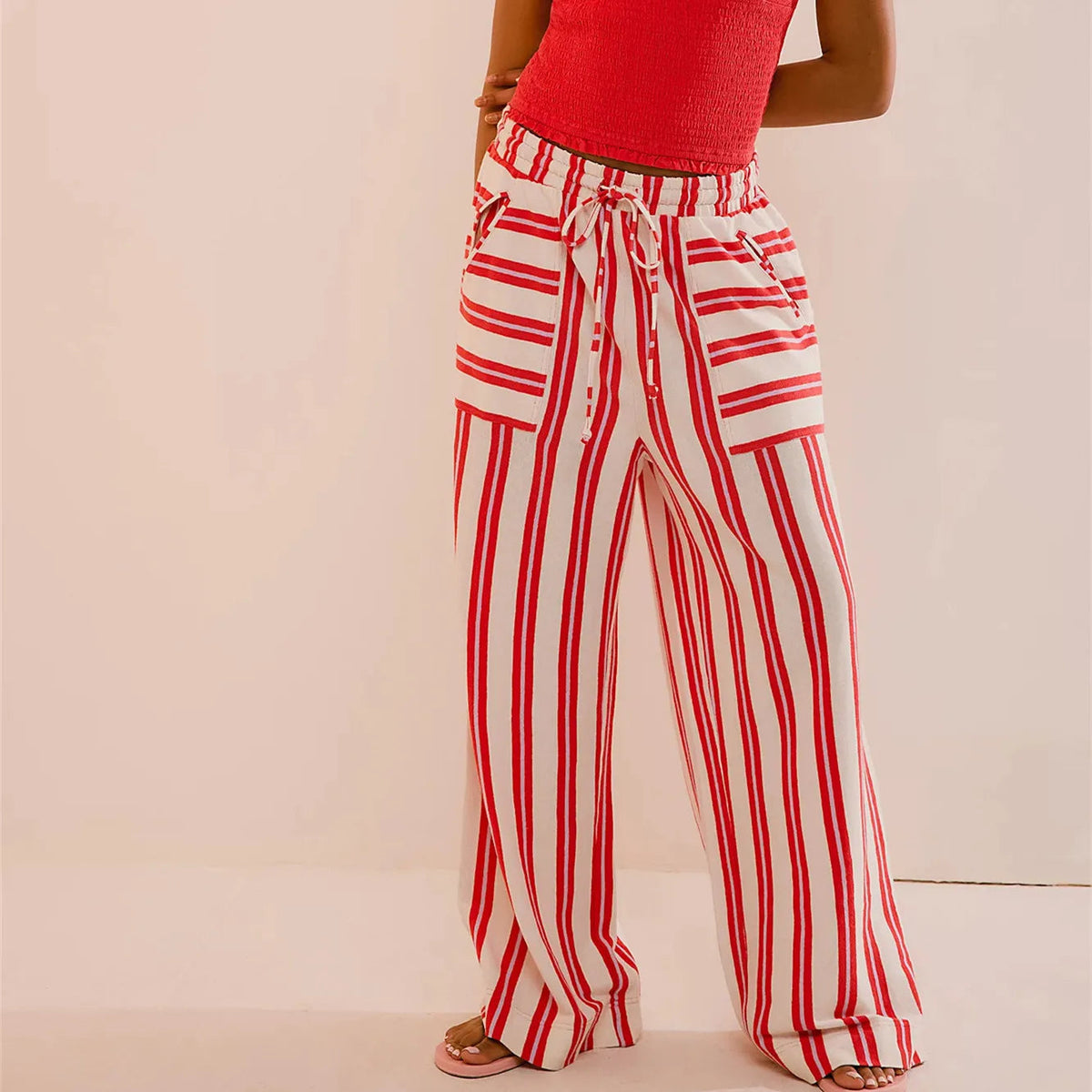 Lavisa - Striped Wide Leg Lounge Pants