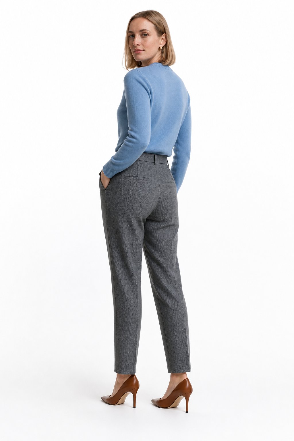 Lavisa - Tailored Ankle Length Wool Blend Tapered Pants