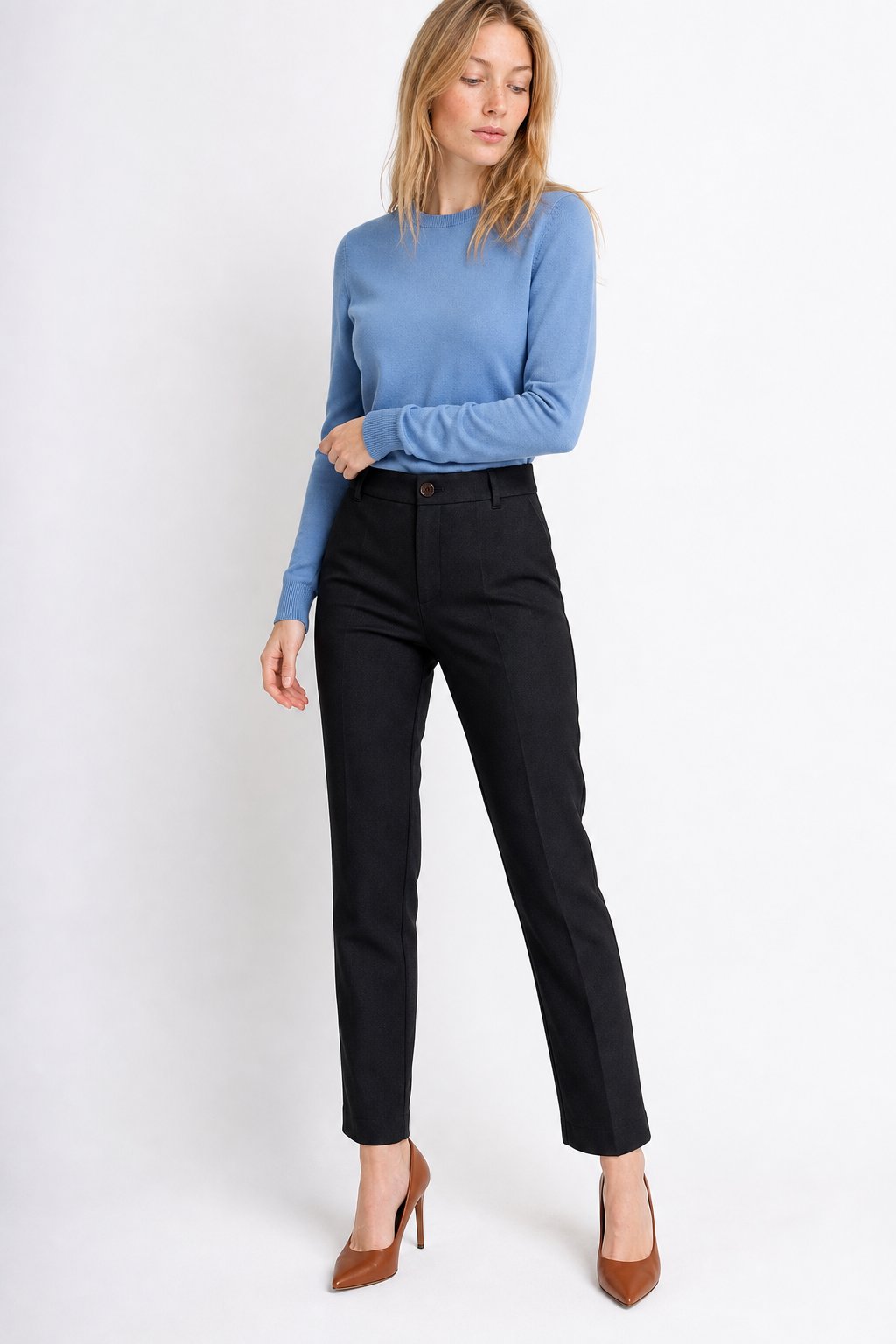 Lavisa - Tailored Ankle Length Wool Blend Tapered Pants