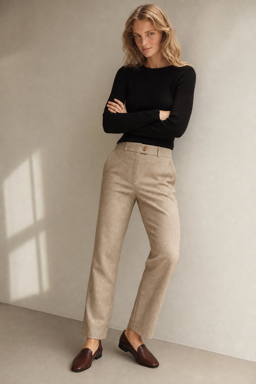 Lavisa - Tailored Ankle Length Wool Blend Tapered Pants