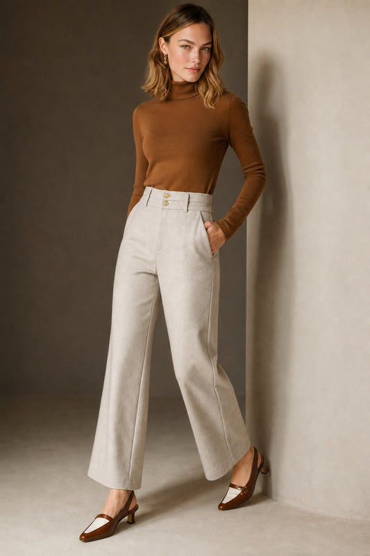 Lavisa - Tailored Wool Wide-Leg Trousers