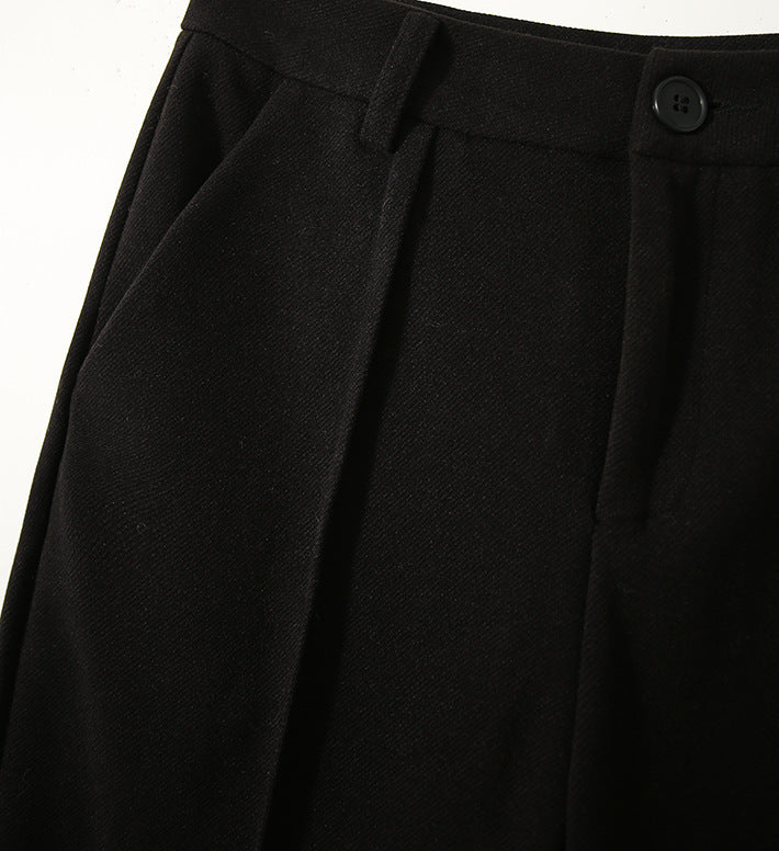 Lavisa - Tapered Woolen High-Waist Trousers