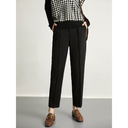Lavisa - Tapered Woolen High-Waist Trousers