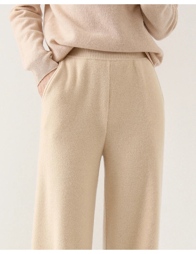 Lavisa - Wide Leg Merino Wool Lounge Sweatpants