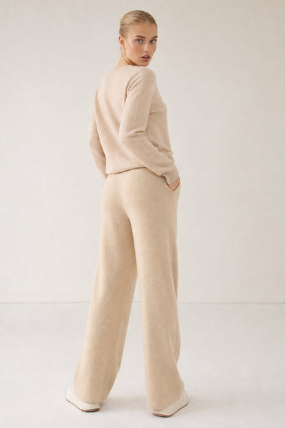 Lavisa - Wide Leg Merino Wool Lounge Sweatpants