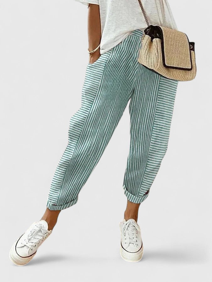 Lavisa - Women's Comfort Stretch Waistband Pants with Pockets