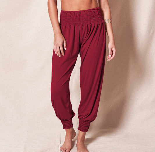 Lavisa - Women's Elastic Waist Jogger Pants Relaxed Ankle Cuff Leisure Trousers