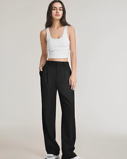Lavisa - Women's Flowy Wide Leg Dress Pants - High Waist Tailored Trousers