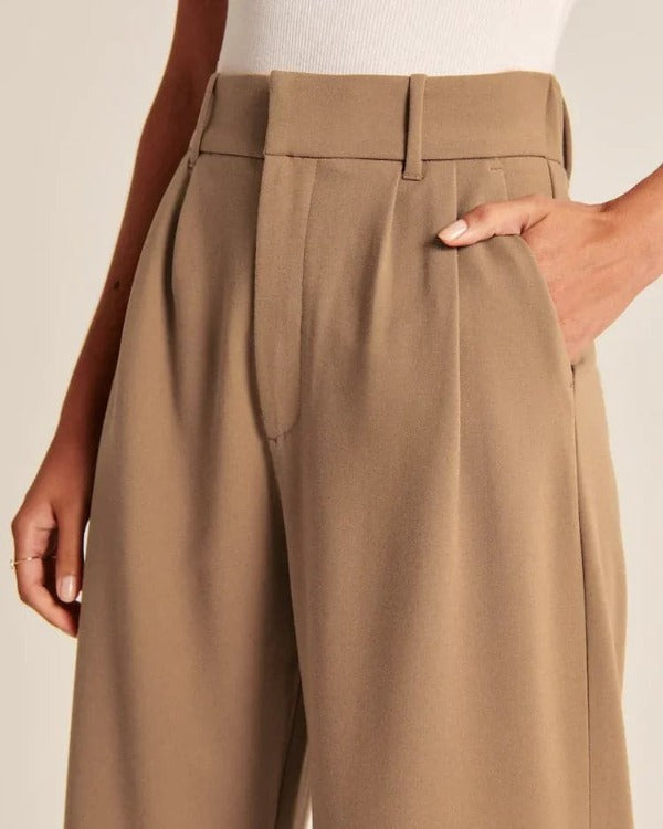 Lavisa - Women's Flowy Wide Leg Dress Pants - High Waist Tailored Trousers