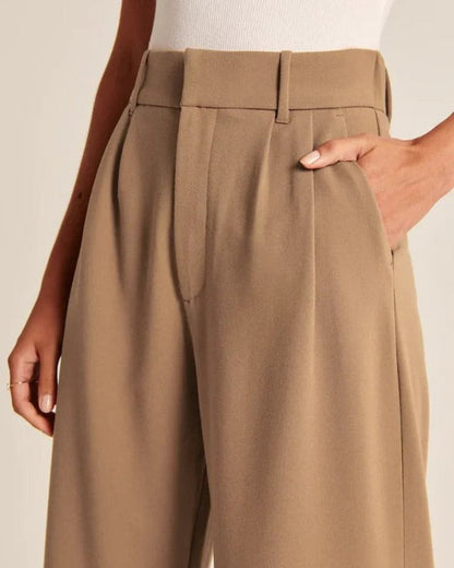 Lavisa - Women's Flowy Wide Leg Dress Pants - High Waist Tailored Trousers