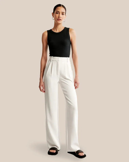 Lavisa - Women's Flowy Wide Leg Dress Pants - High Waist Tailored Trousers