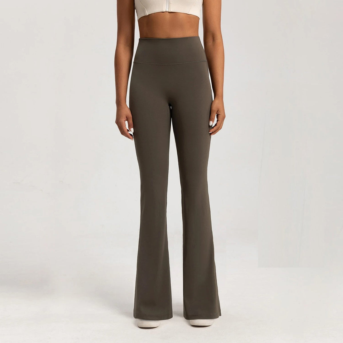 Lavisa - Women's High Rise Flare Leggings - Crossover Waist Yoga Pants