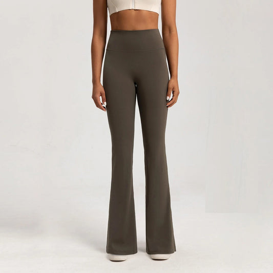 Lavisa - Women's High Rise Flare Leggings - Crossover Waist Yoga Pants