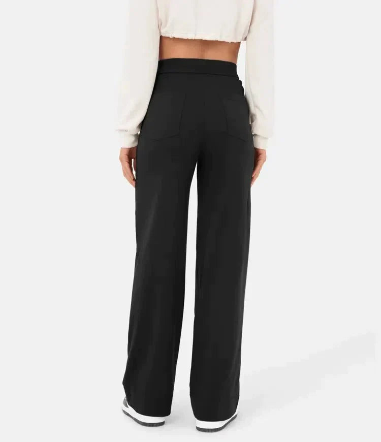 Lavisa - Women's High Waist Leisure Pants Stretch Pocket Casual Trousers