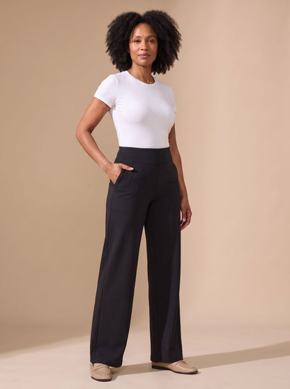 Lavisa - Womens High Waist Wide Leg Stretch Pants