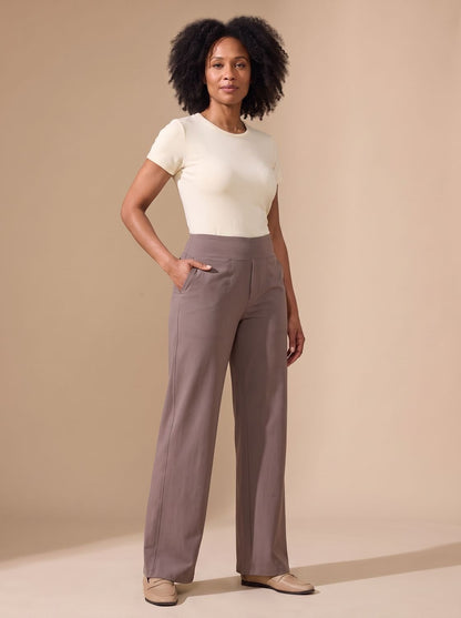 Lavisa - Womens High Waist Wide Leg Stretch Pants