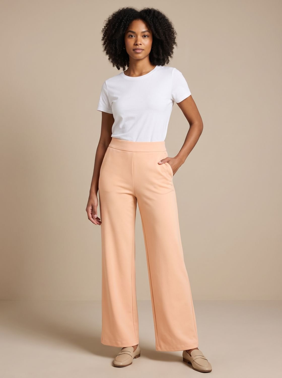 Lavisa - Womens High Waist Wide Leg Stretch Pants