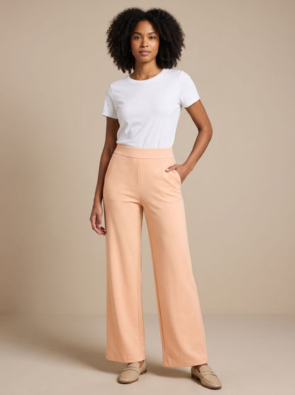 Lavisa - Womens High Waist Wide Leg Stretch Pants