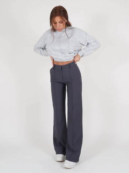 Lavisa - Women's High Waisted Straight Leg Dress Pants