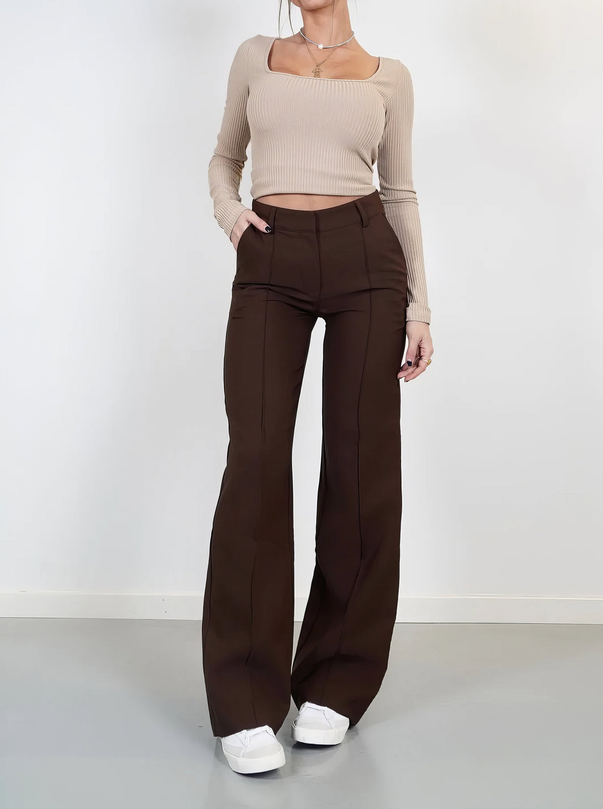 Lavisa - Women's High Waisted Straight Leg Dress Pants