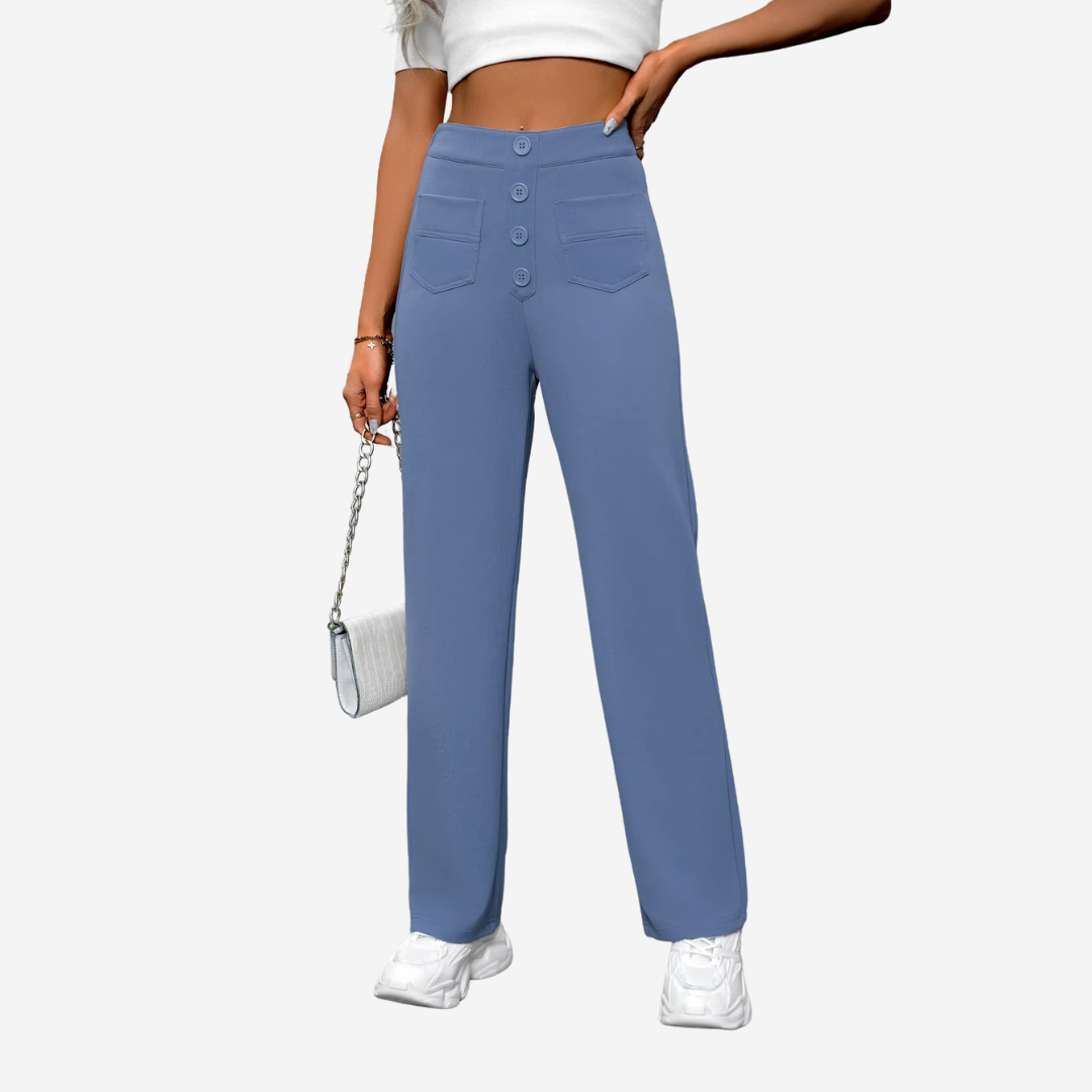 Lavisa - Women's High Waisted Straight Leg Stretch Pants