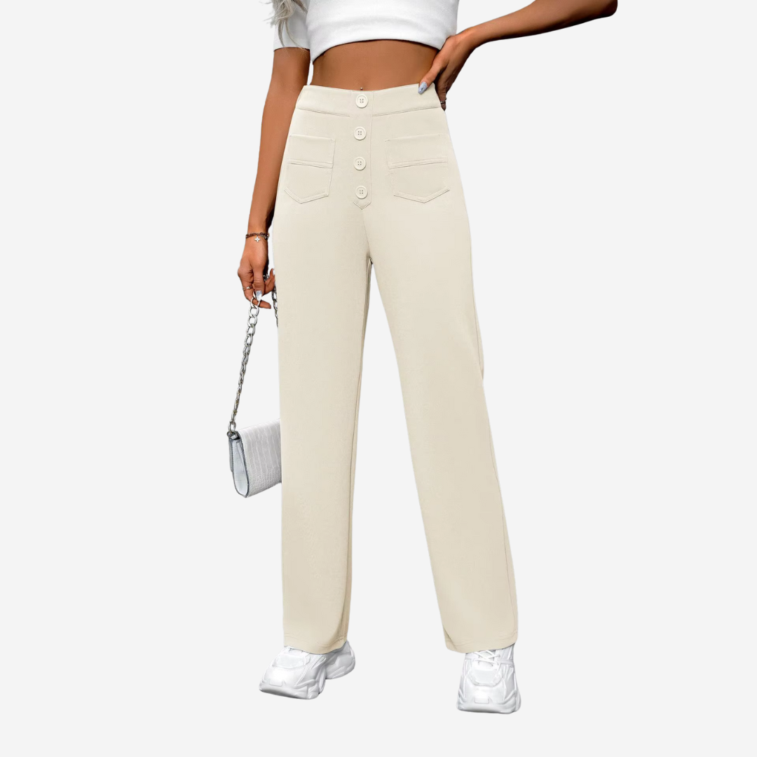Lavisa - Women's High Waisted Straight Leg Stretch Pants