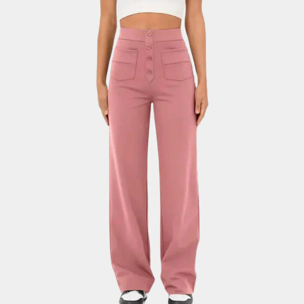 Lavisa - Women's High Waisted Straight Leg Stretch Pants