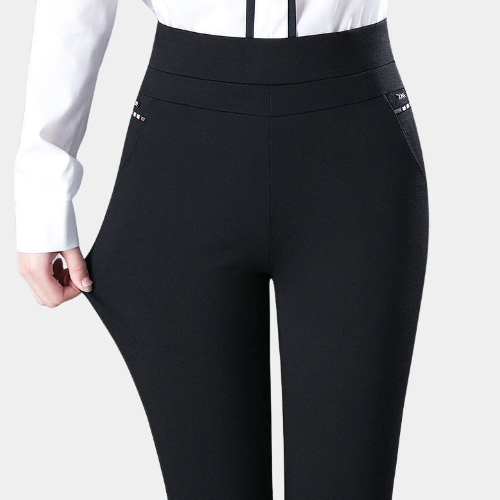 Lavisa - Women's High-Waisted Stretch Slim Fit Trousers