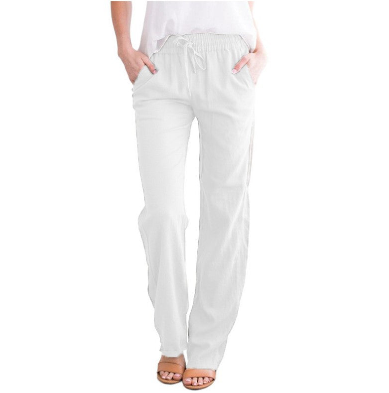 Lavisa - Women's Lightweight Pull-On Pants - Elastic Waist Straight Leg Trousers