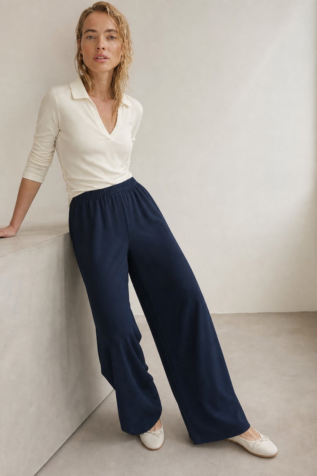 Lavisa - Womens Loose Fit Wide Leg Drawstring Jogger Pants