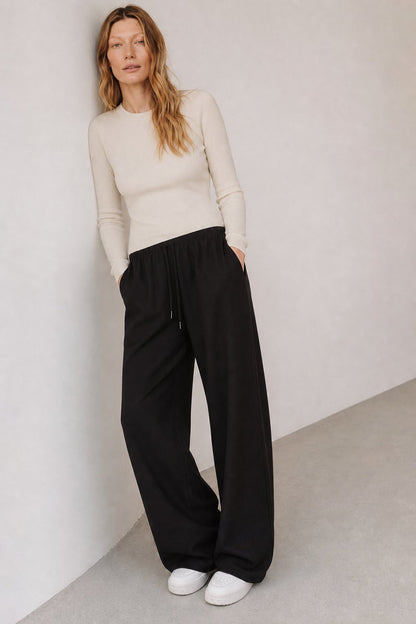 Lavisa - Womens Loose Fit Wide Leg Drawstring Jogger Pants