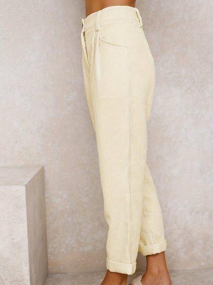 Lavisa - Womens Relaxed High Waist Tapered Trousers