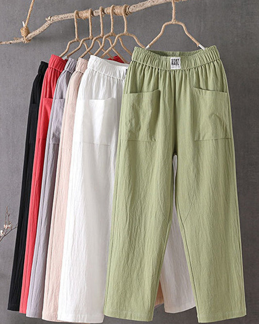Lavisa - Women's Relaxed Wide-Leg Cropped Pants