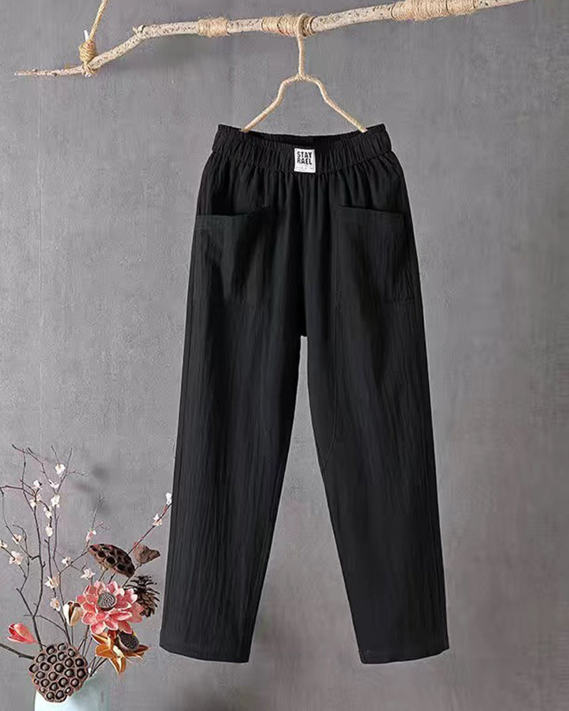 Lavisa - Women's Relaxed Wide-Leg Cropped Pants
