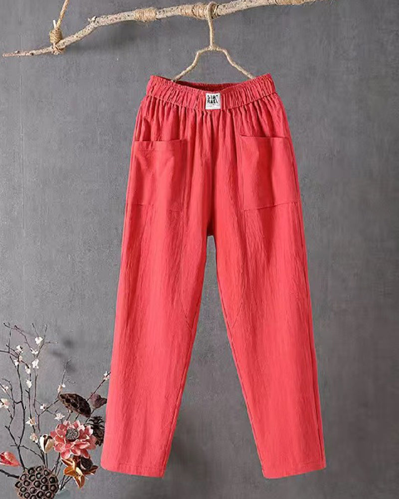 Lavisa - Women's Relaxed Wide-Leg Cropped Pants