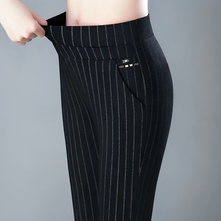 Lavisa - Women's Straight Leg Stretch Pants - High Waist Everyday Trousers