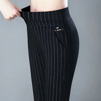 Lavisa - Women's Straight Leg Stretch Pants - High Waist Everyday Trousers