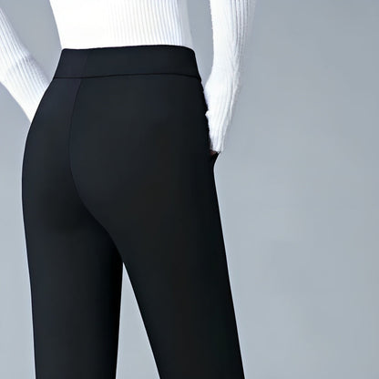 Lavisa - Women's Straight Leg Stretch Pants - High Waist Everyday Trousers