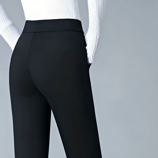Lavisa - Women's Straight Leg Stretch Pants - High Waist Everyday Trousers
