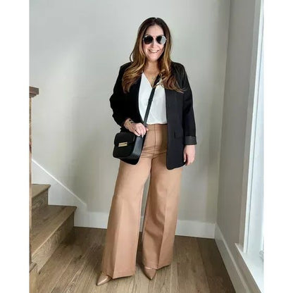 Lavisa - Women's Stretch Wide Leg Trousers - Casual Everyday Pants