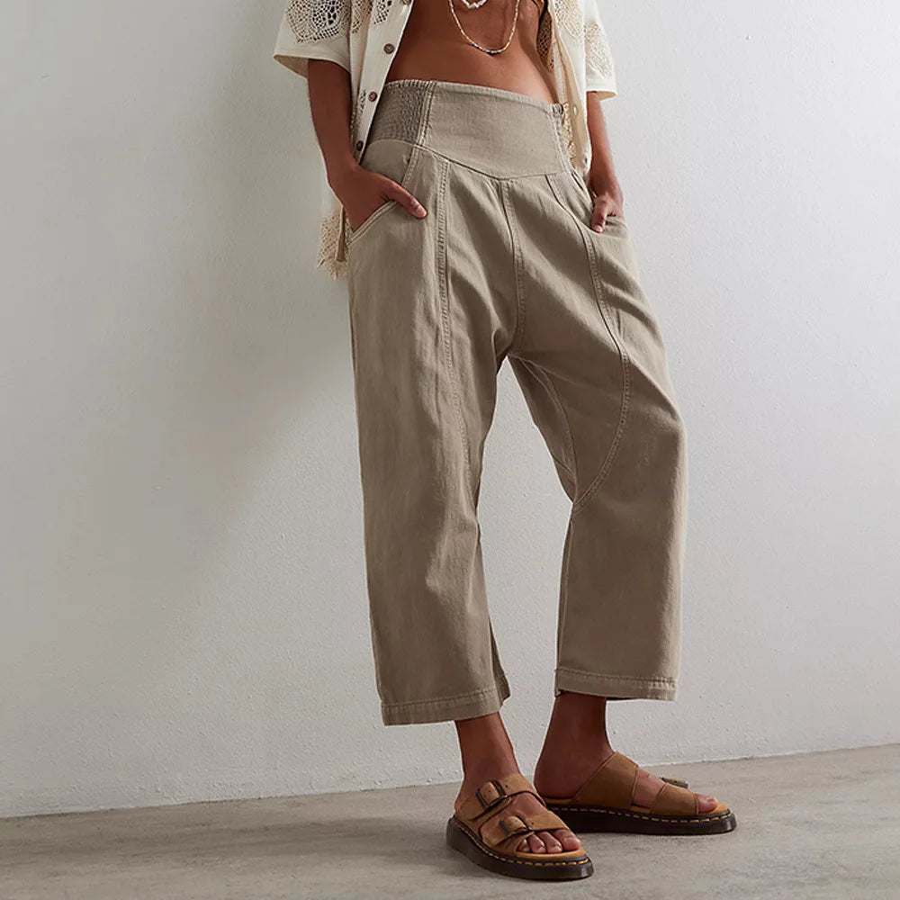 Lavisa - Womens Wide Leg Denim Harem Pants