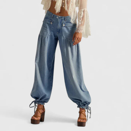 Lavisa - Womens Wide Leg Pleated Pocket Pants